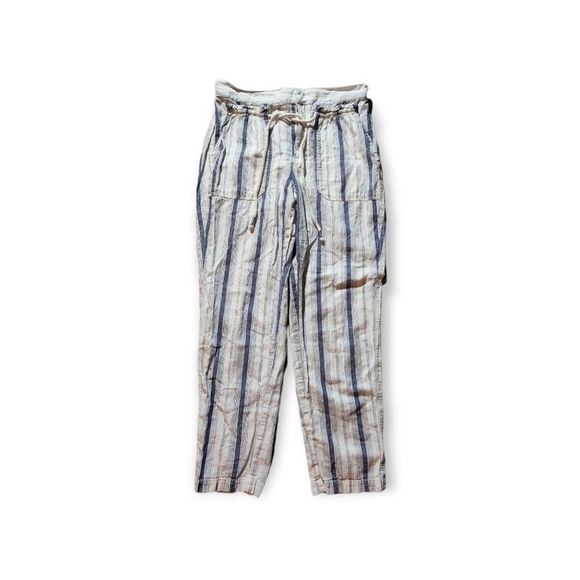 Anthropologie Pants - Anthropologie by Anthropologie Striped Linen High Rise Pants size 4.